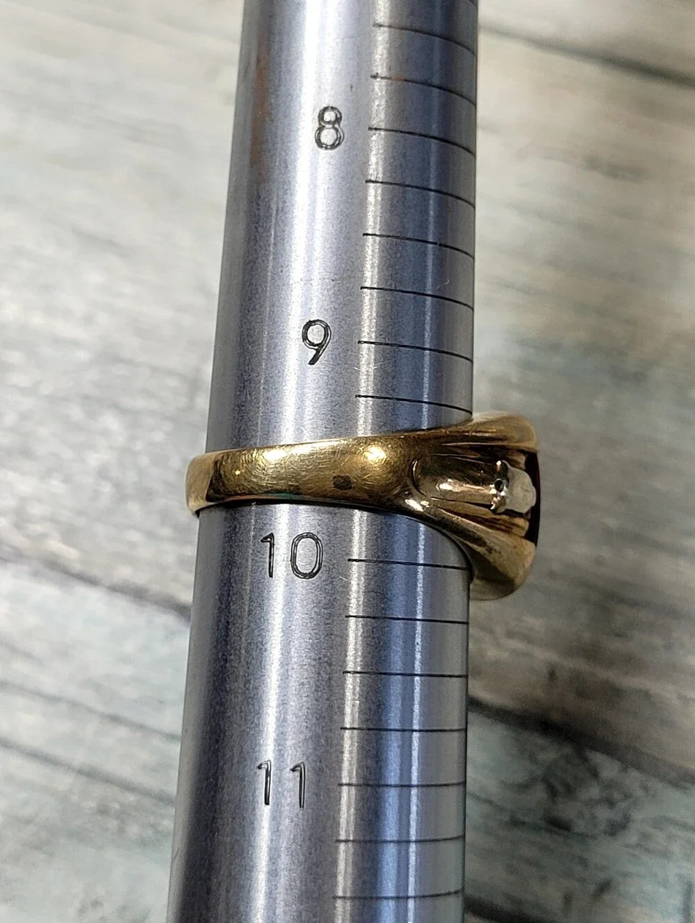 10k Gold Masonic Signet Ring with pink Stone